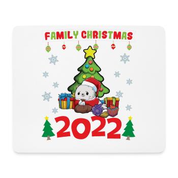 Noël en famille 2022 Drôle d’amoureux de Noël assorti - Tapis de souris (format paysage) - blanc - Devant