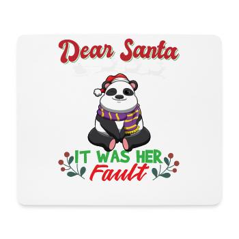 Dear Santa It Was Her Fault Siblings Matching Xmas - Mouse Pad (horizontal) - white - Front