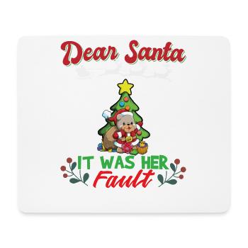 Dear Santa It Was Her Fault Siblings Matching Xmas - Mousepad (Querformat) - Weiß - Vorne