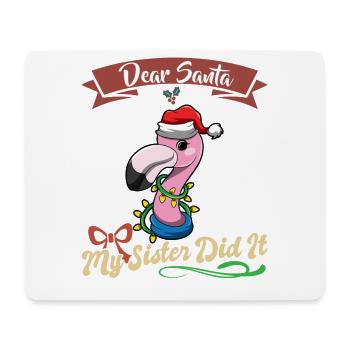 Cher Père Noël Ma sœur l’a fait frères et sœurs Noël - Tapis de souris (format paysage) - blanc - Devant