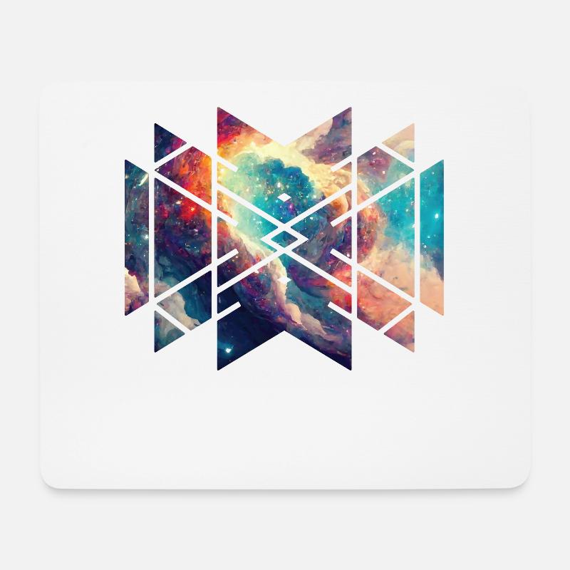 Heilige Geometrie Nebel Buntes Universum Äußeres Universum - Mousepad (Querformat) - Weiß