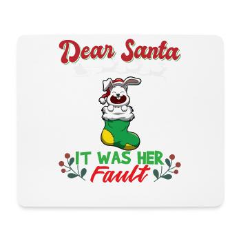 Dear Santa It Was Her Fault Siblings Matching Xmas - Mousepad (Querformat) - Weiß - Vorne