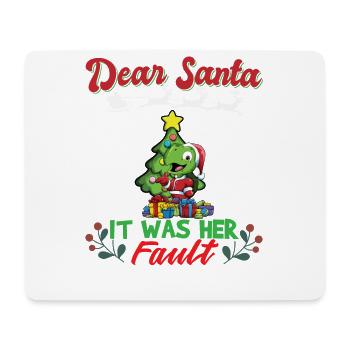 Dear Santa It Was Her Fault Siblings Matching Xmas - Mousepad (Querformat) - Weiß - Vorne