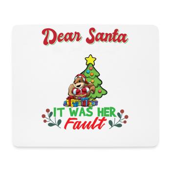 Dear Santa It Was Her Fault Siblings Matching Xmas - Mousepad (Querformat) - Weiß - Vorne