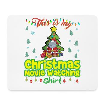 This Is My Christmas Movie Watching Shirt - Mousepad (Querformat) - Weiß - Vorne