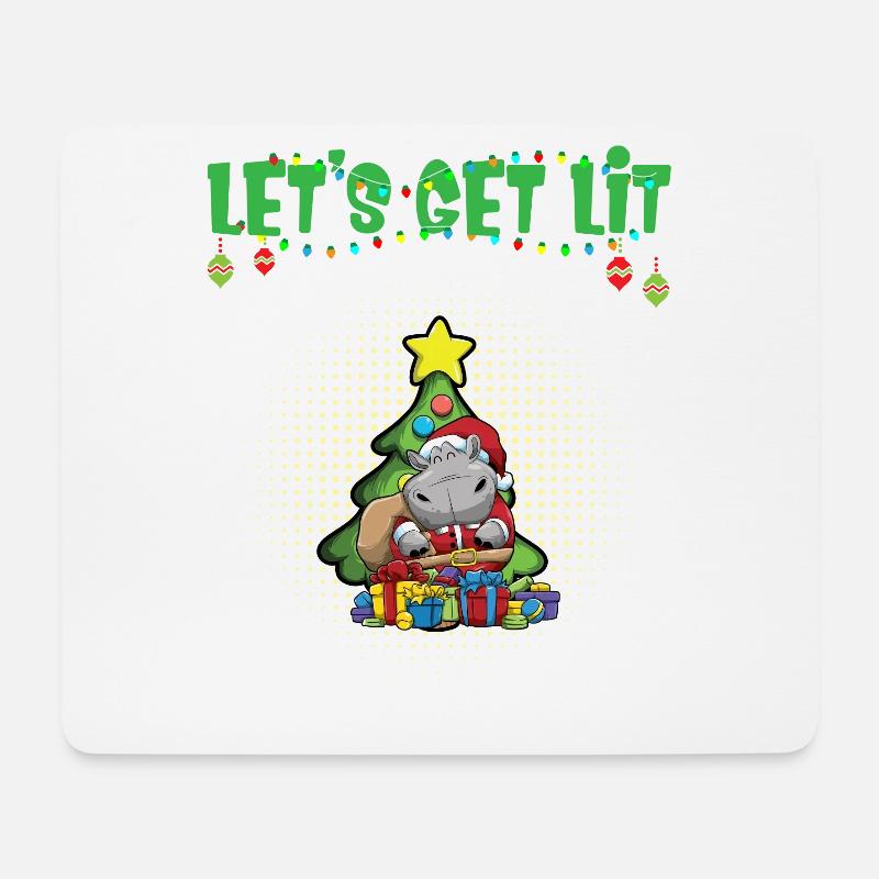 Let's Get Lit Advent Season Christmas Party X-Mas - Mousepad (Querformat) - Weiß