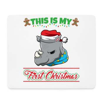 C’est mon premier Noël Noël un an X-Mas - Tapis de souris (format paysage) - blanc - Devant