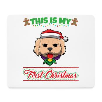 This Is My First Christmas Toddler One Year X-Mas - Mousepad (Querformat) - Weiß - Vorne