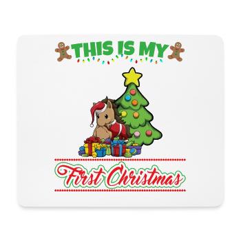 This Is My First Christmas Toddler One Year X-Mas - Mousepad (Querformat) - Weiß - Vorne