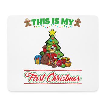 This Is My First Christmas Toddler One Year X-Mas - Mousepad (Querformat) - Weiß - Vorne