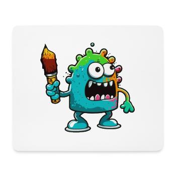Monster Crash - Cooles blaues Monster - Mousepad (Querformat) - Weiß - Vorne
