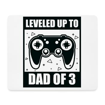 Gaming Gamer Papa Vater Leveled Up To Dad Of 3 - Mousepad (Querformat) - Weiß - Vorne