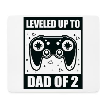 Gaming Gamer Papa Father Leveled Up To Dad Of 2 - Mouse Pad (horizontal) - white - Front