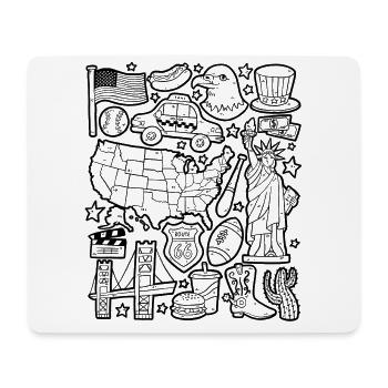 USA Doodles États-Unis d’Amérique - Tapis de souris (format paysage) - blanc - Devant