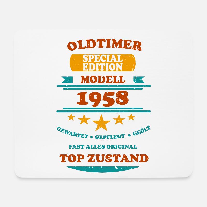 Oldtimer Retro 1958 - Mousepad (Querformat) - Weiß