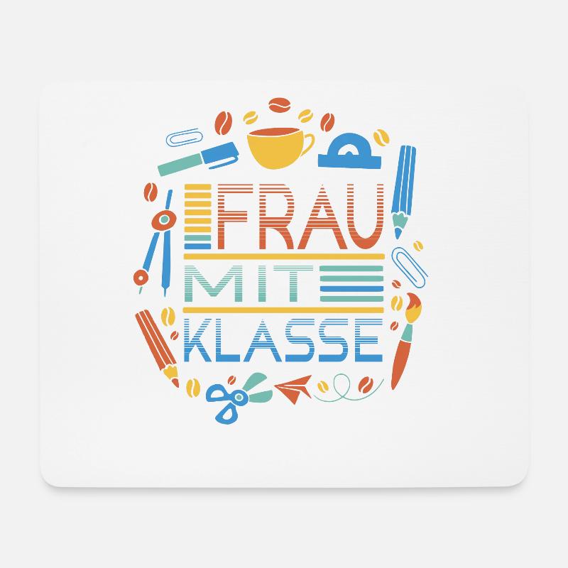 Lehrerin Frau Mit Klasse Grundschule Grundschule - Mousepad (Querformat) - Weiß