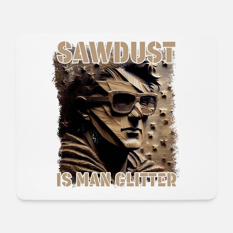 Sawdust Is Man Glitter Lustiges Tischler Design - Mousepad (Querformat) - Weiß