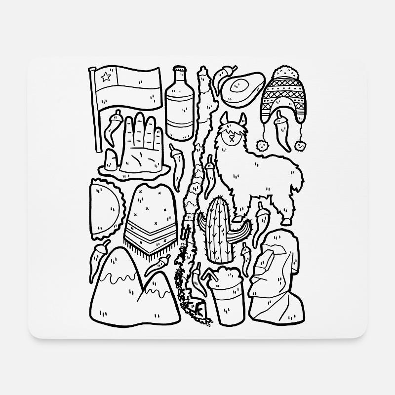 Chile - Mousepad (Querformat) - Weiß