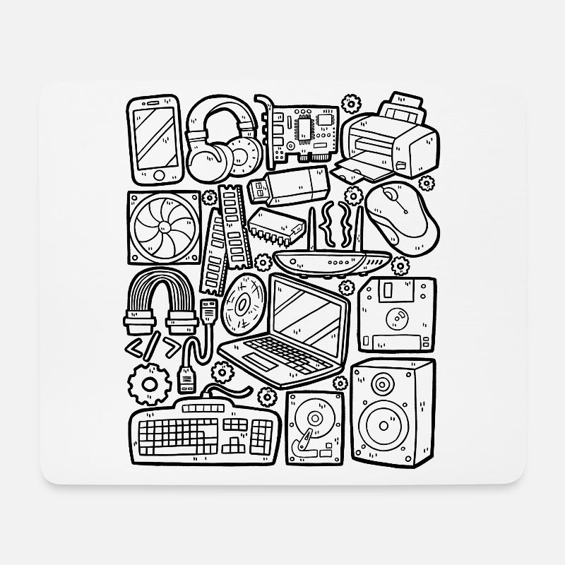 Computer - Mousepad (Querformat) - Weiß