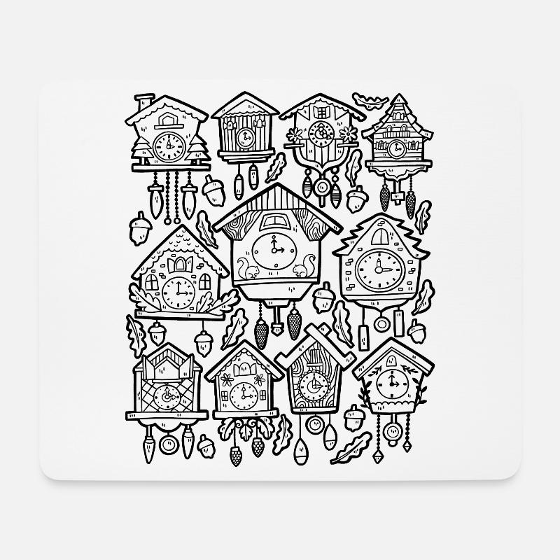 Kuckucksuhren - Mousepad (Querformat) - Weiß