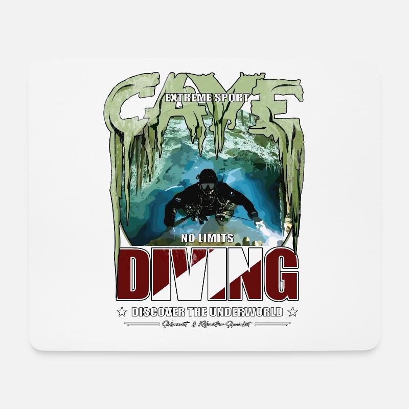 Höhlentauchen Cave Diving Geschenk Extremsport - Mousepad (Querformat) - Weiß