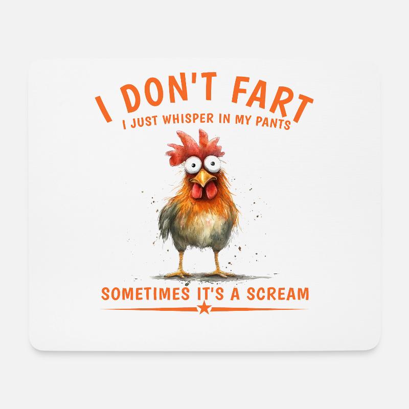 Ich Pupse Nicht, Ich Flüstere Nur in Meiner Hose - Mousepad (Querformat) - Weiß
