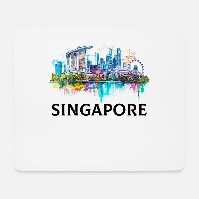 singapore skyline vintage, singapore - Mousepad (Querformat) - Weiß