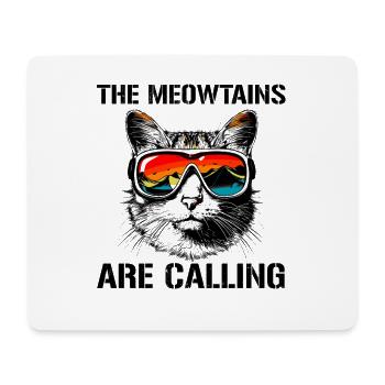the meowtains are calling, funny skiing - Mousepad (Querformat) - Weiß - Vorne