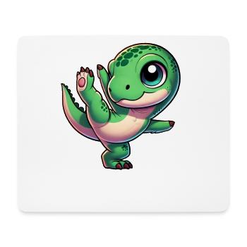T-Rex dansant sur une jambe Dinosaure en équilibre - Tapis de souris (format paysage) - blanc - Devant