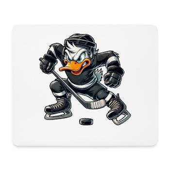 Cool Cartoon Duck Hockey Player Field - Mouse Pad (horizontal) - white - Front
