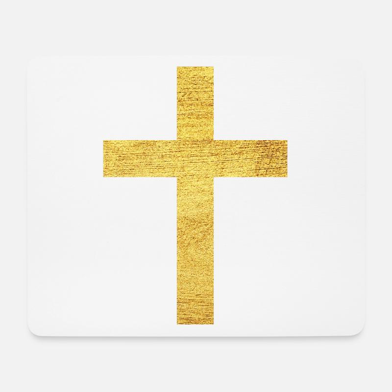 Christliches Kreuz Symbol des Glaubens und des Schutzes - Mousepad (Querformat) - Weiß