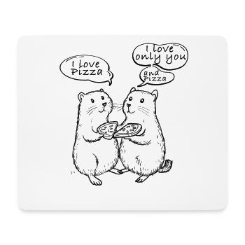 I love pizza marmots - Mouse Pad (horizontal) - white - Front
