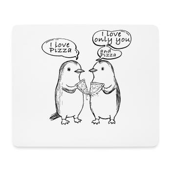 I love Pizza Pinguine - Mousepad (Querformat) - Weiß - Vorne