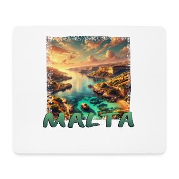 Malta Insel Mittelmeer Urlaub Grunge Stil - Mousepad (Querformat) - Weiß - Vorne