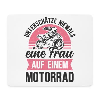 Motorrad Frau Bikerin Motorradfahrerin - Mousepad (Querformat) - Weiß - Vorne