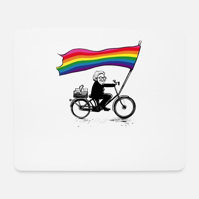 Olas gegen rechts - Mousepad (Querformat) - Weiß