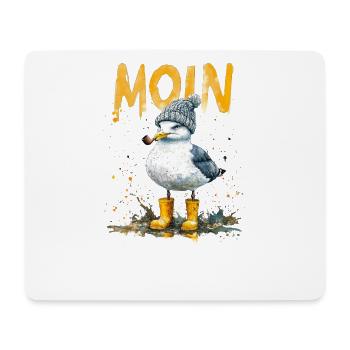 Seemann Möwe im Wattenmeer mit Moin - Mousepad (Querformat) - Weiß - Vorne
