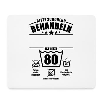 Schonend behandeln, 80. Geburtstag, Wunschname - Mousepad (Querformat) - Weiß - Vorne