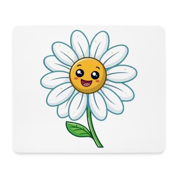 Funny daisy with face flowers - Mouse Pad (horizontal) - white - Front