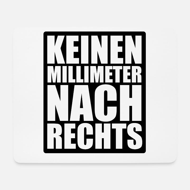 Keinen Millimeter nach rechts - gegen Hetze - Mousepad (Querformat) - Weiß