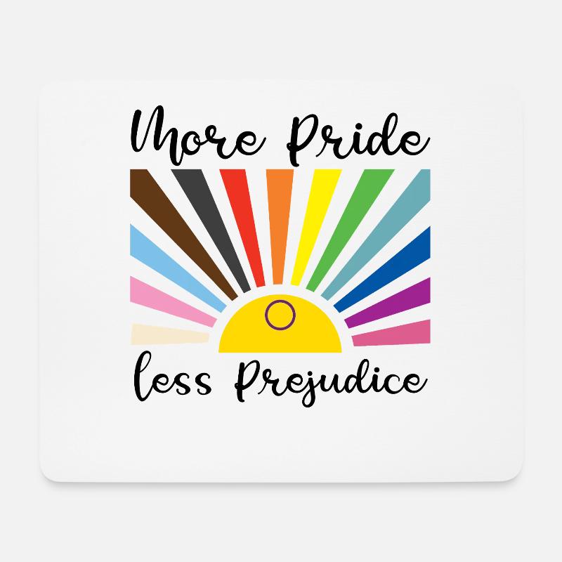 More pride, less prejudice – rainbow - Mouse Pad (horizontal) - white