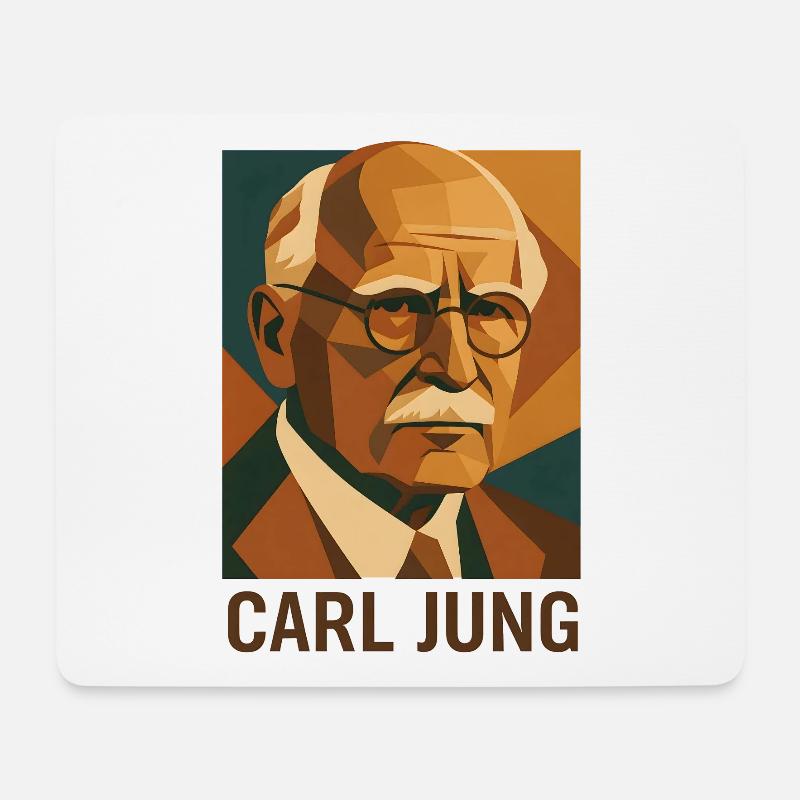 Carl Jung Psychologie Porträt Retro Stil - Mousepad (Querformat) - Weiß