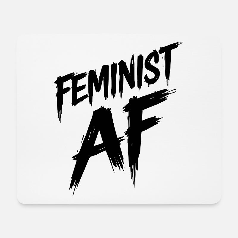 Feminist AF Statement Spruch Sprüche - Mousepad (Querformat) - Weiß
