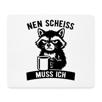 Cheeky raccoon - I have to give a shit - coffee - Mouse Pad (horizontal) - white - Front
