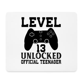 13th Birthday Level 13 Unlocked for Gamer Official - Mouse Pad (horizontal) - white - Front