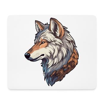 Wolf Kostüm blauer Wolfskopf Werwolf und - Mousepad (Querformat) - Weiß - Vorne
