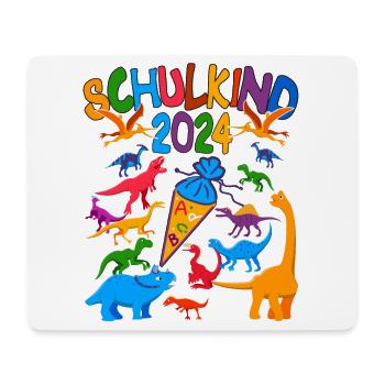 Dinos Schultüte Einschulung Schulkind 2024 - Mousepad (Querformat) - Weiß - Vorne