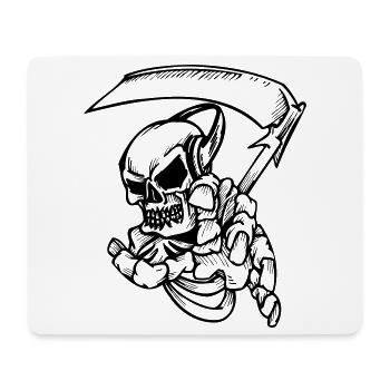 Skelett mit Sense - Mousepad (Querformat) - Weiß - Vorne