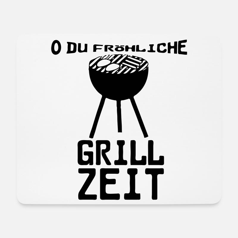 O du fröhliche Grillzeit Grillen Party Geschenk - Mousepad (Querformat) - Weiß