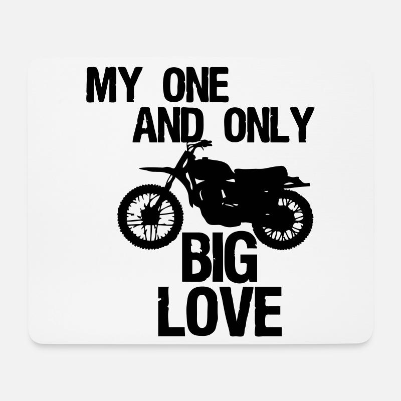 Big Love - Motorrad Bike Biker Spruch Geschenk - Mousepad (Querformat) - Weiß